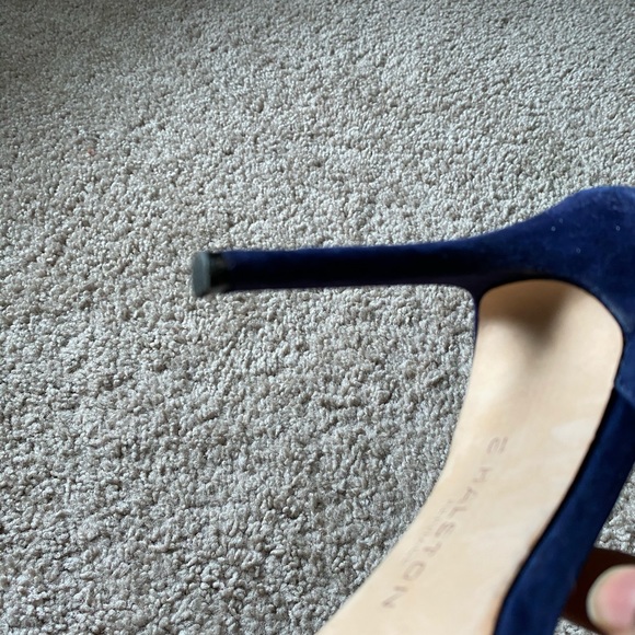 Halston! Blue suede designer stilettos sandals - Picture 7 of 16